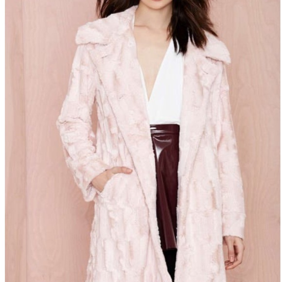 Nasty Gal NWT Premium Faux Fur Light Pink Jacket Lined Sexy Pockets SZ XSmall - Picture 6 of 12